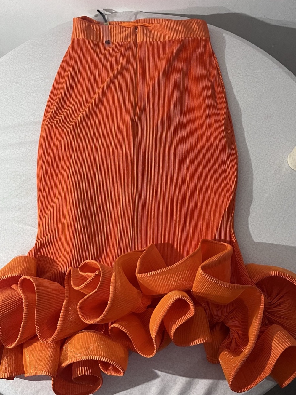 Rendoll Orange Pleated Ruffle Mini Two Piece Set - Picture 1 of 6